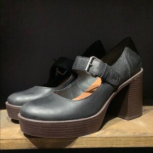Women's Black Platform Mary Jane Shoes